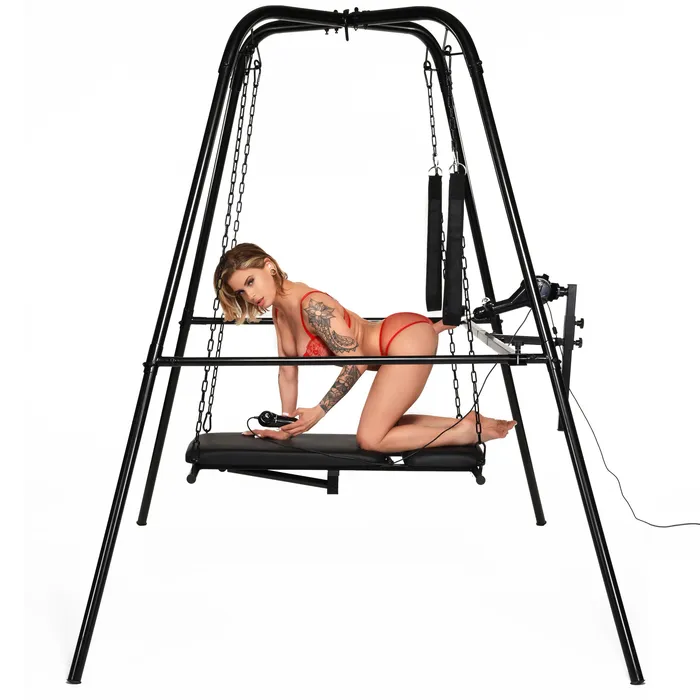 Master Series Female Sex Toys Throne Deluxe Adjustable Sling with Sex Machine