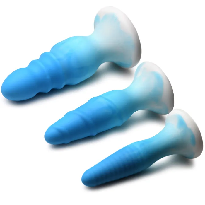 Simply Sweet Anal 3 Piece Silicone Butt Plug Set Blue