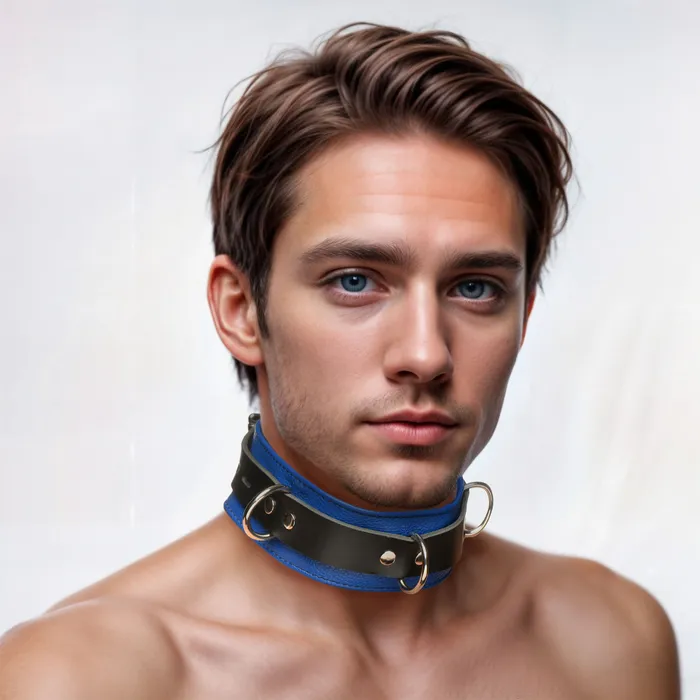 Strict Leather Vibrators Strict Leather Deluxe Locking Collar Blue and Black