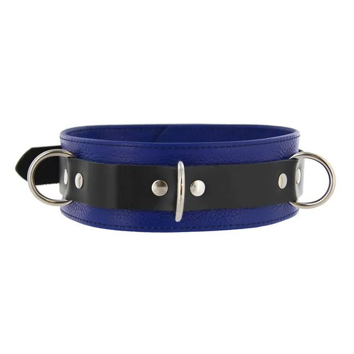Strict Leather Vibrators Strict Leather Deluxe Locking Collar Blue and Black