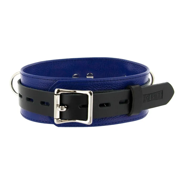 Strict Leather Vibrators Strict Leather Deluxe Locking Collar Blue and Black