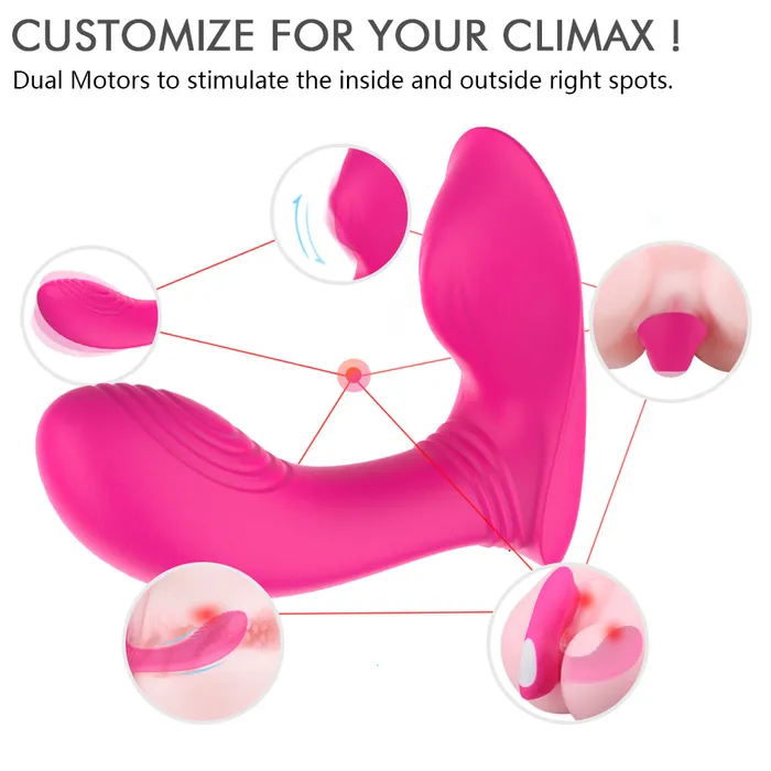 YoYoLemon YoYoLemon Wearable Panty Vibrator with Wireless Remote Control for Clitoral and G Spot Adult Sex Toys for Women Hot Pink Female Sex Toys