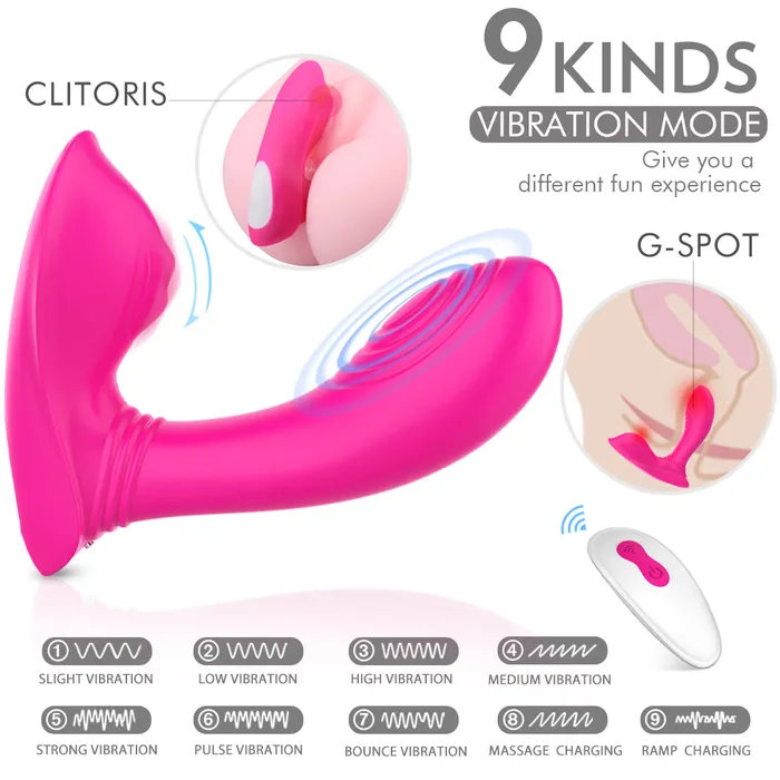 YoYoLemon YoYoLemon Wearable Panty Vibrator with Wireless Remote Control for Clitoral and G Spot Adult Sex Toys for Women Hot Pink Female Sex Toys