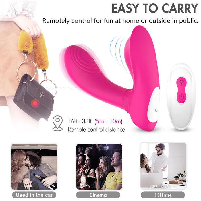 YoYoLemon YoYoLemon Wearable Panty Vibrator with Wireless Remote Control for Clitoral and G Spot Adult Sex Toys for Women Hot Pink Female Sex Toys