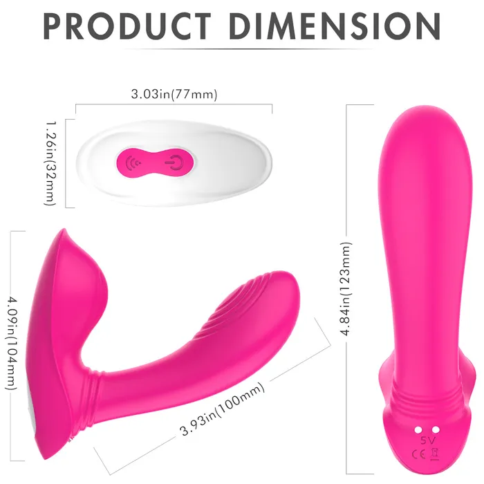 YoYoLemon YoYoLemon Wearable Panty Vibrator with Wireless Remote Control for Clitoral and G Spot Adult Sex Toys for Women Hot Pink Female Sex Toys