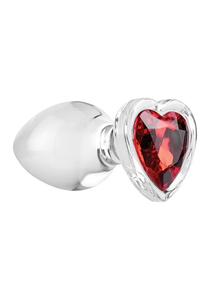 Adam and Eve Anal Adam and Eve Red Heart Gem Glass Anal Plug