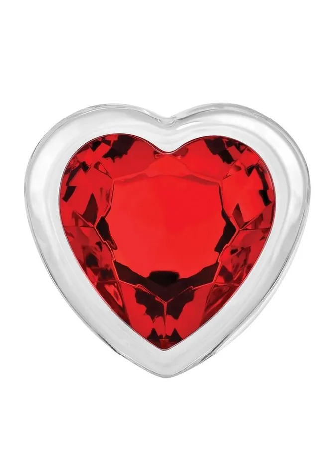 Adam and Eve Anal Adam and Eve Red Heart Gem Glass Anal Plug