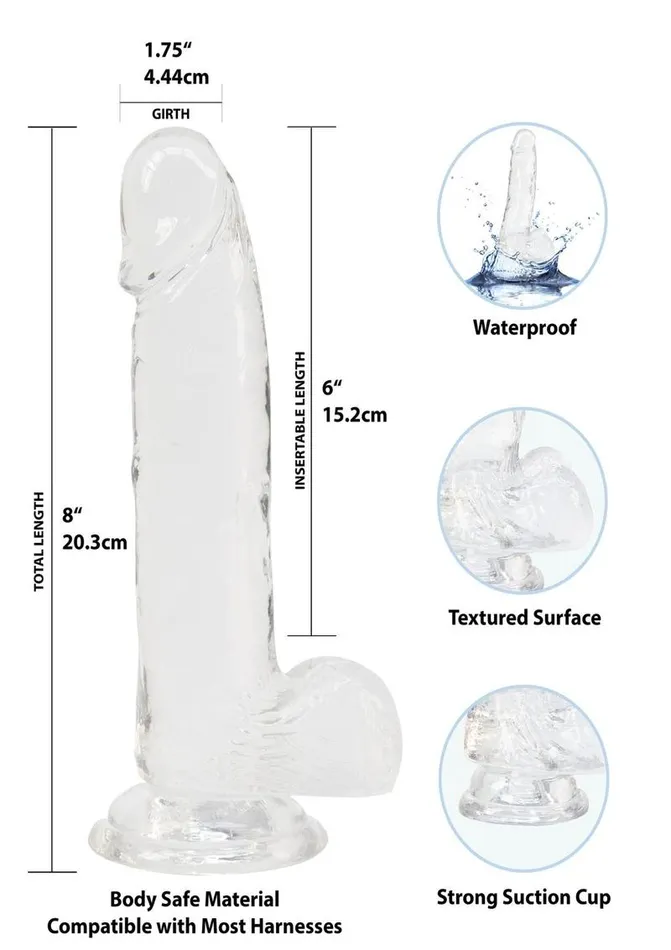 Addiction Dildos Crystal Addiction Dildo with Balls