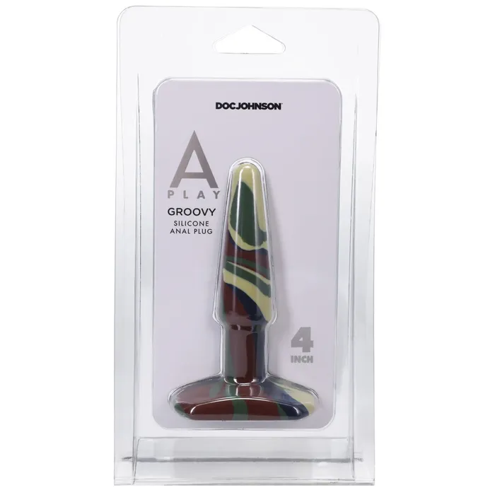 Anal APlay APlay Groovy Silicone Butt Plug Camouflage 4 Inch