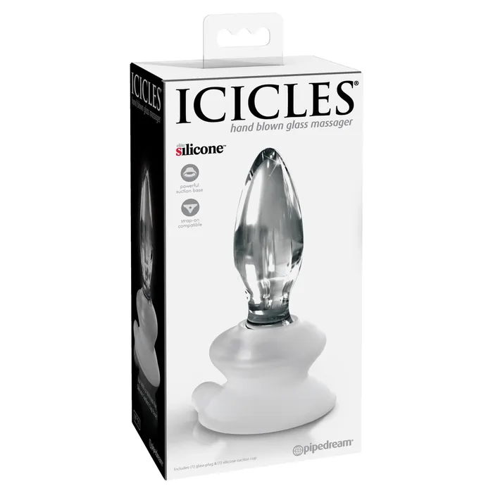 Anal Icicles Icicles No 91 Clear Glass Butt Plug With Suction Cup