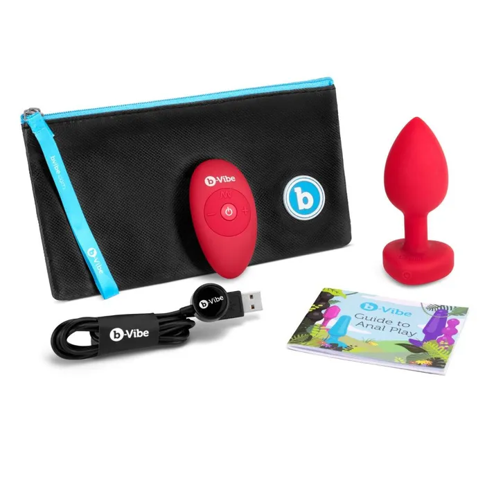 bVibe Vibrating Heart Butt Plug Red Medium Large bVibe Anal