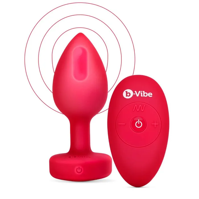 bVibe Vibrating Heart Butt Plug Red Medium Large bVibe Anal