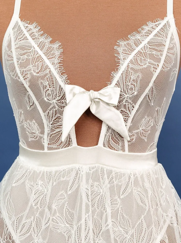 Couples Mentionables Eyelash Lace Crotchless Teddy Cream Couples Mentionables Eyelash Lace Crotchless Teddy Cream
