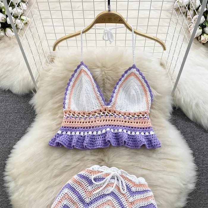 Couples Sinderella Nora Two Piece Crochet Set