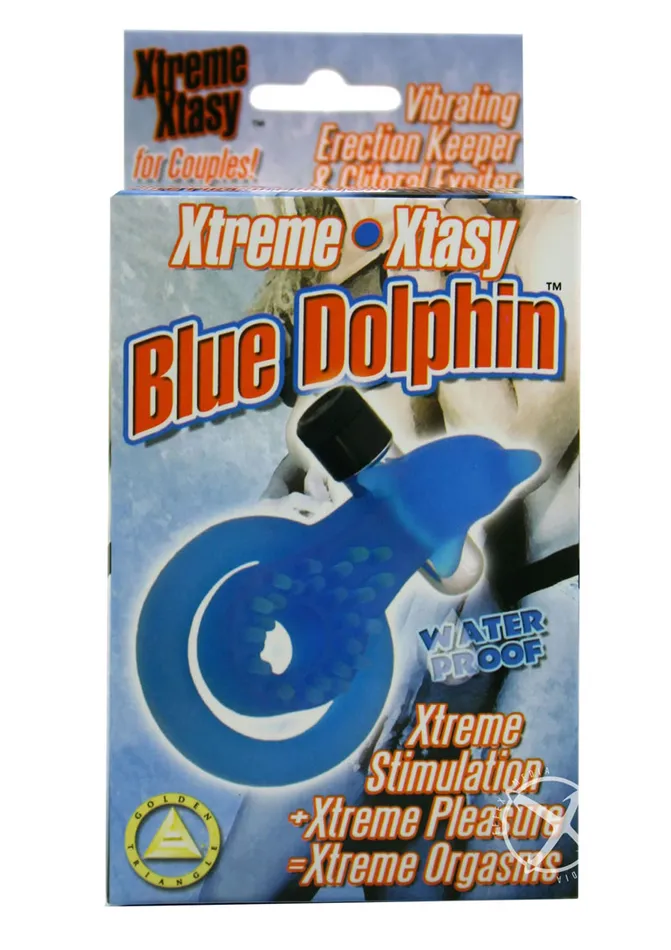 Couples Xtreme Xtasy Blue Dolphin Vibrating Cock Ring XTREME XTASY
