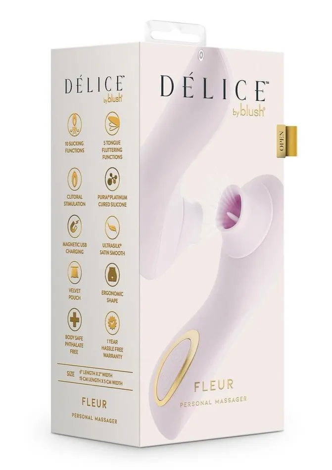 Delice Fleus Air Pulsing Vibe Rechargeable Silicone Clitoral Vibrator Barely Delice Female Sex Toys