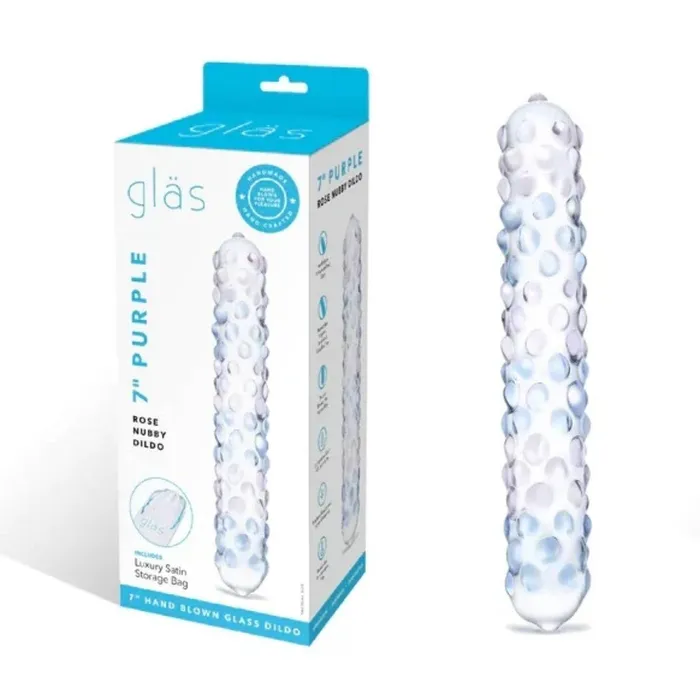 Dildos Glas Glas Rose Nubby Dildo Purple 7 Inch