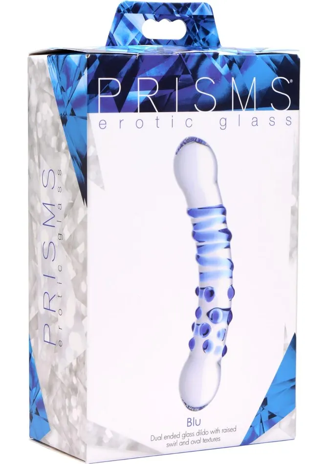 Dildos Prisms Prisms Blu Dual Ended Glass Dildo
