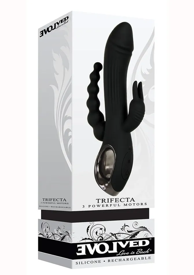 Evolved Trifecta Rechargeable Silicone Rabbit Vibrator Female Sex Toys