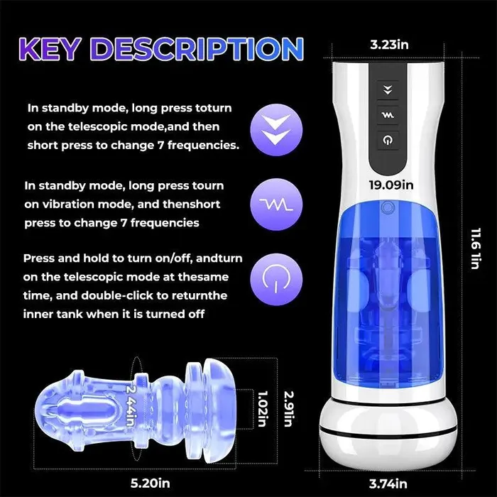 Female Sex Toys Inyarose Mens Wearable Swivel Retractable Masturbation Cups