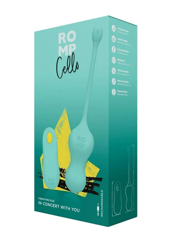 Female Sex Toys Romp Romp Cello Rechargeable Silicone GSpot Vibrator with Remote Female Sex Toys Romp Romp Cello Rechargeable Silicone GSpot Vibrator with Remote