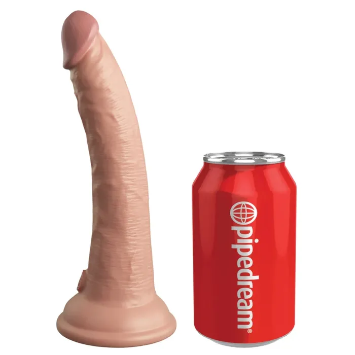 King Cock King Cock Elite Vibrating Dual Density Silicone Dildo With Remote Pink 7 Inch Female Sex Toys