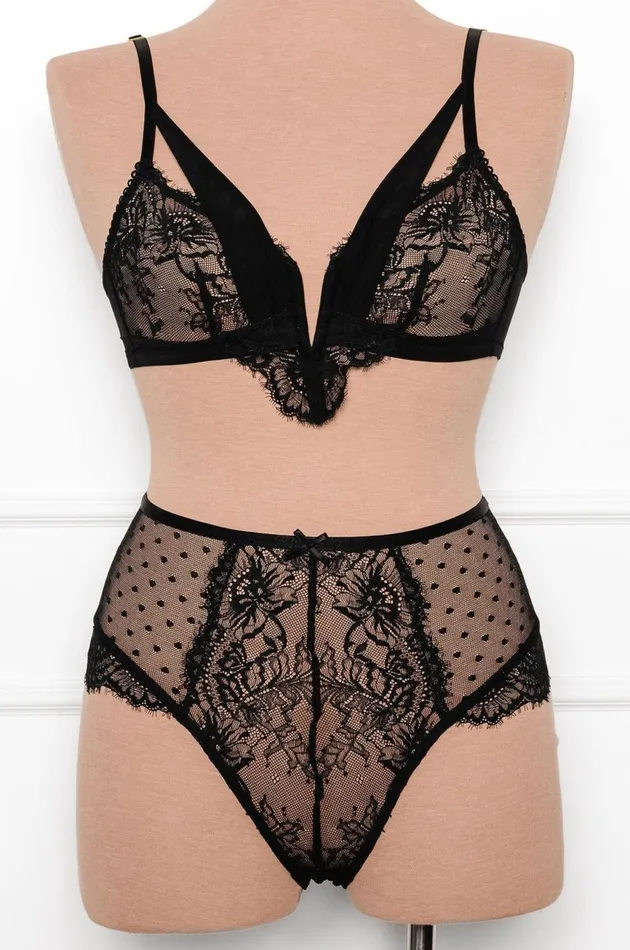 Lace Mesh VWire Bralette Black Mentionables Anal Lace Mesh VWire Bralette Black Mentionables Anal