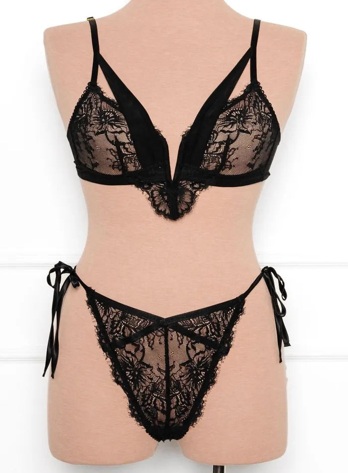 Lace Mesh VWire Bralette Black Mentionables Anal Lace Mesh VWire Bralette Black Mentionables Anal