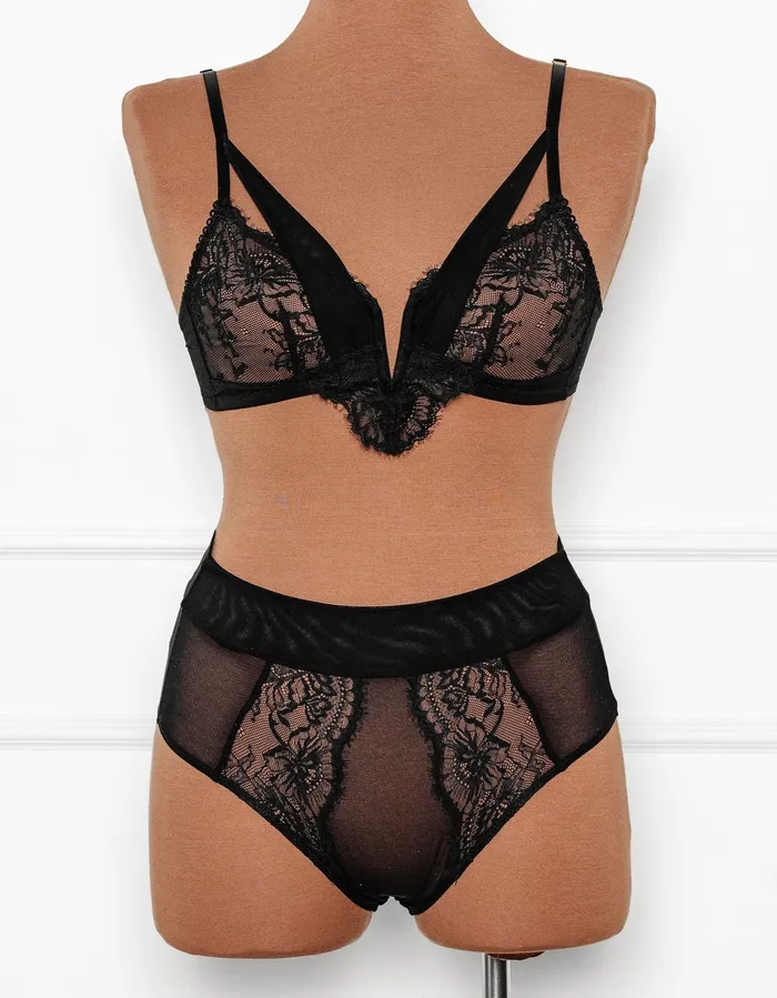 Lace Mesh VWire Bralette Black Mentionables Anal Lace Mesh VWire Bralette Black Mentionables Anal