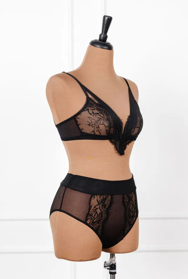 Lace Mesh VWire Bralette Black Mentionables Anal Lace Mesh VWire Bralette Black Mentionables Anal