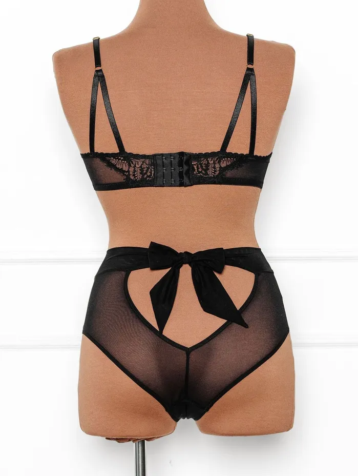 Lace Mesh VWire Bralette Black Mentionables Anal Lace Mesh VWire Bralette Black Mentionables Anal