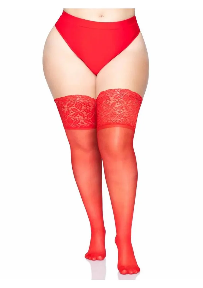 Leg Avenue Lycra Sheer Stay Up Thigh High with 5in Silicone Lace Top Leg Avenue Female Sex Toys Leg Avenue Lycra Sheer Stay Up Thigh High with 5in Silicone Lace Top Leg Avenue Female Sex Toys
