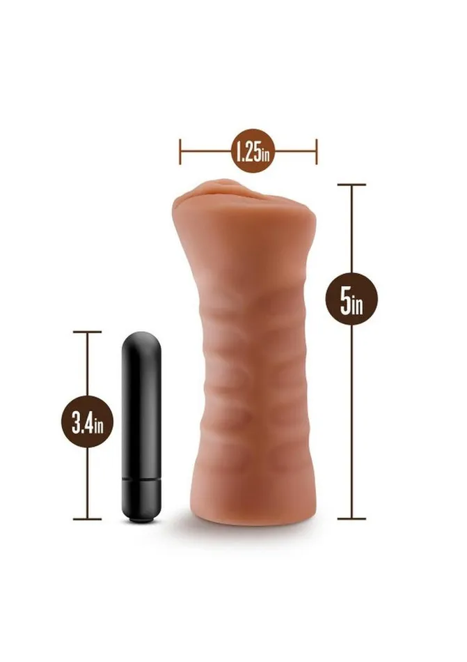 M For Men Julieta Vibrating Masturbator with Bullet Pussy M for Men Male Sex Toys