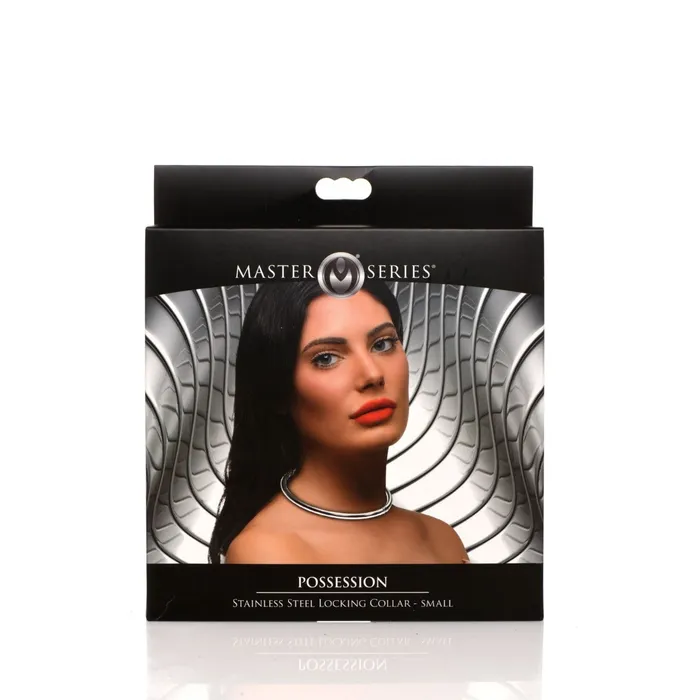 Male Sex Toys Master Series Master Series Possession Stainless Steel Locking Collar Small
