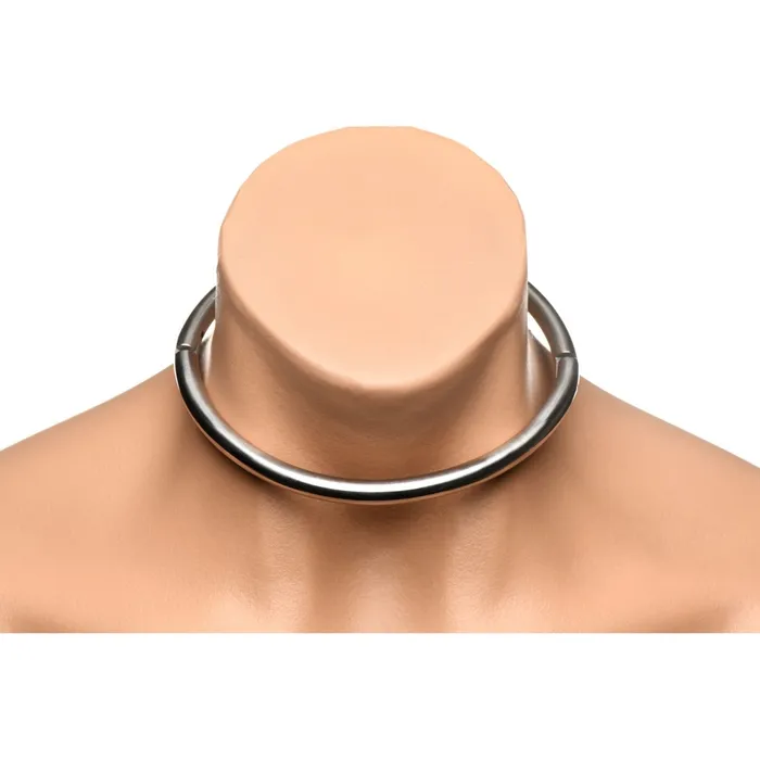 Male Sex Toys Master Series Master Series Possession Stainless Steel Locking Collar Small