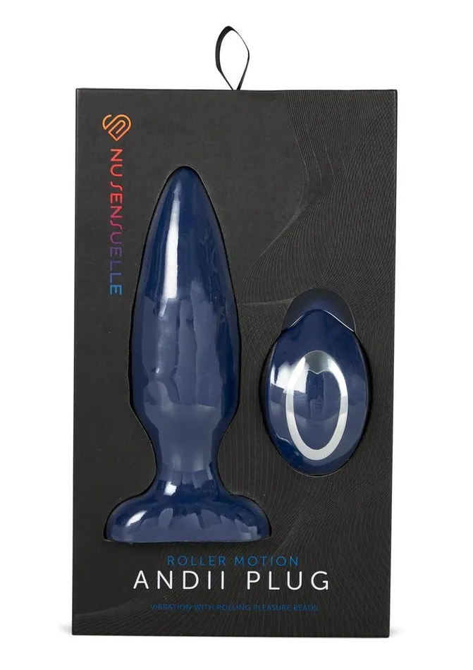 Male Sex Toys Nu Sensuelle Nu Sensuelle Andii Rechargeable Silicone Plug with Roller Motion