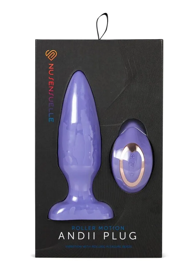 Male Sex Toys Nu Sensuelle Nu Sensuelle Andii Rechargeable Silicone Plug with Roller Motion
