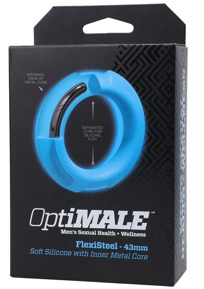 Male Sex Toys Optimale Flexisteel Soft Silicone with Inner Metal Core Cock Ring OptiMALE