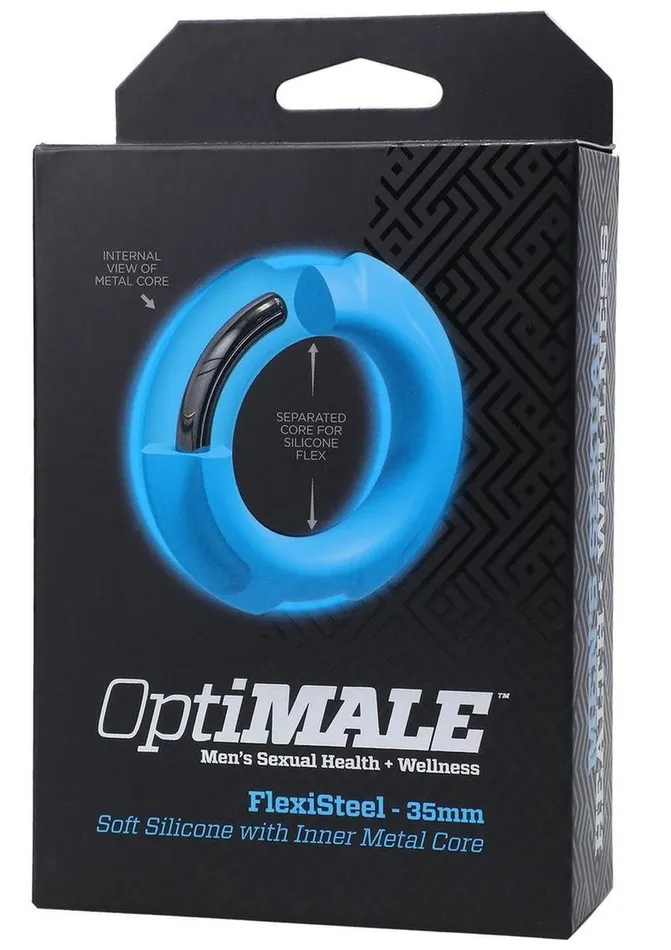 Male Sex Toys Optimale Flexisteel Soft Silicone with Inner Metal Core Cock Ring OptiMALE