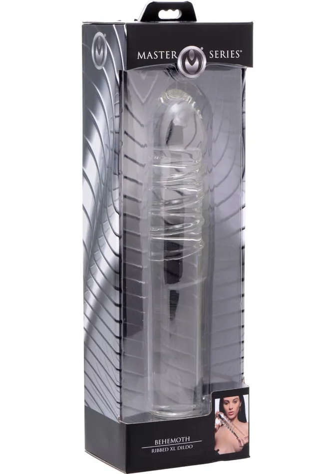Master Series Female Sex Toys Master Series Behemoth Ribbed XL Dildo 1225in Glass