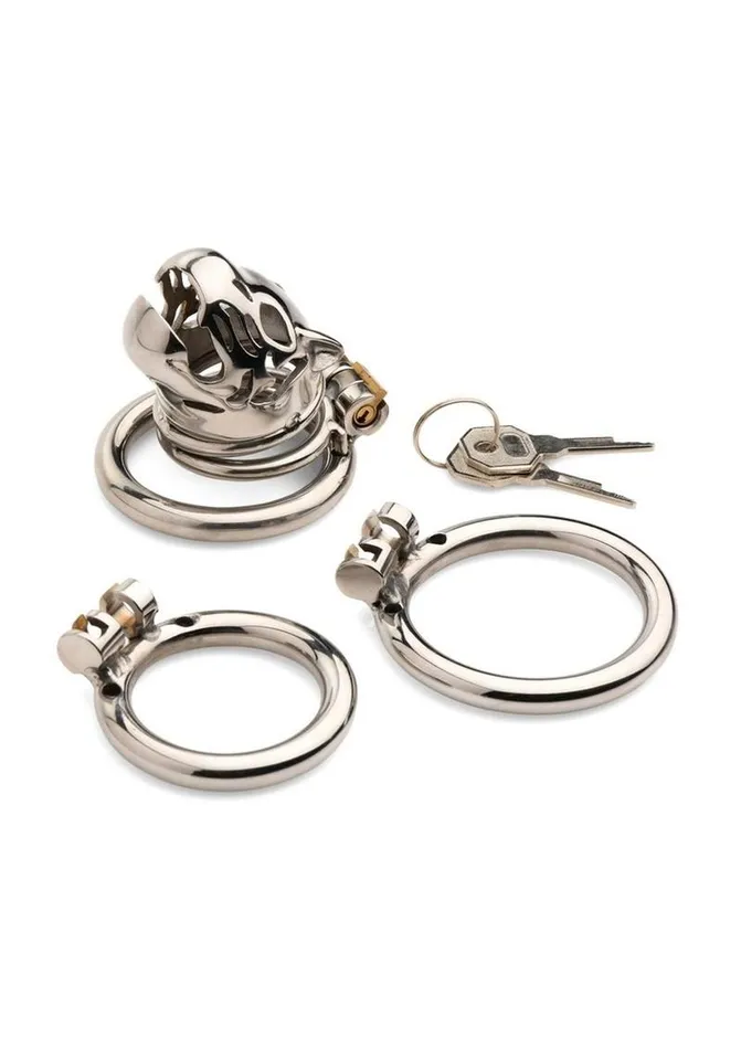 Master Series Male Sex Toys Master Series Caged Cougar Stainless Steel Locking Chastity Cage