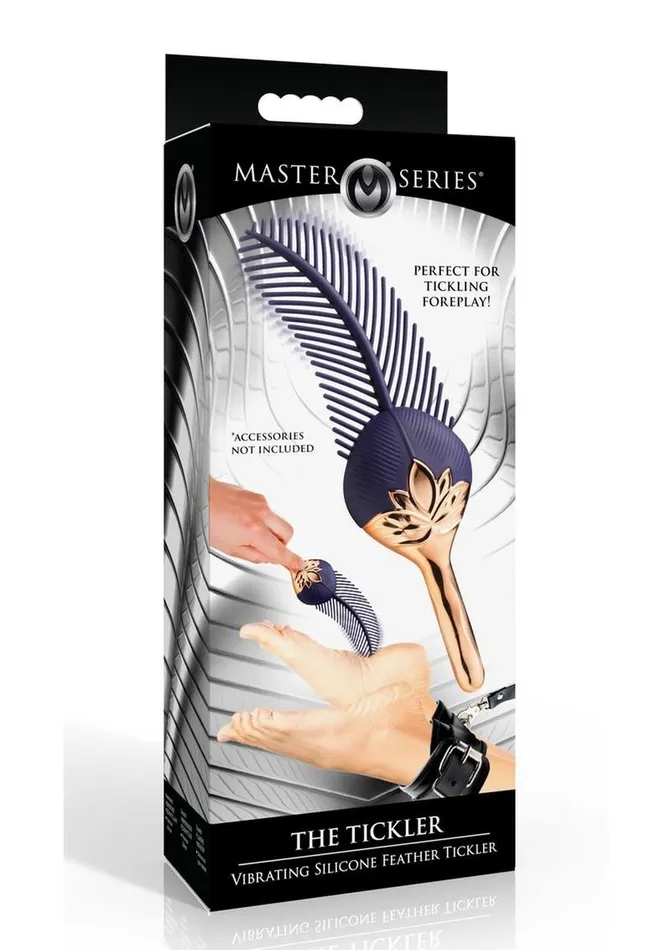 Master Series Master Series The Tickler Vibrating Rechargeable Silicone Feather Tickler Female Sex Toys