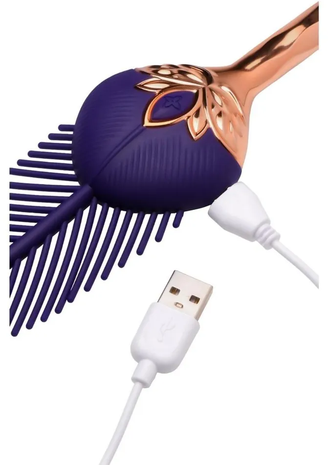 Master Series Master Series The Tickler Vibrating Rechargeable Silicone Feather Tickler Female Sex Toys