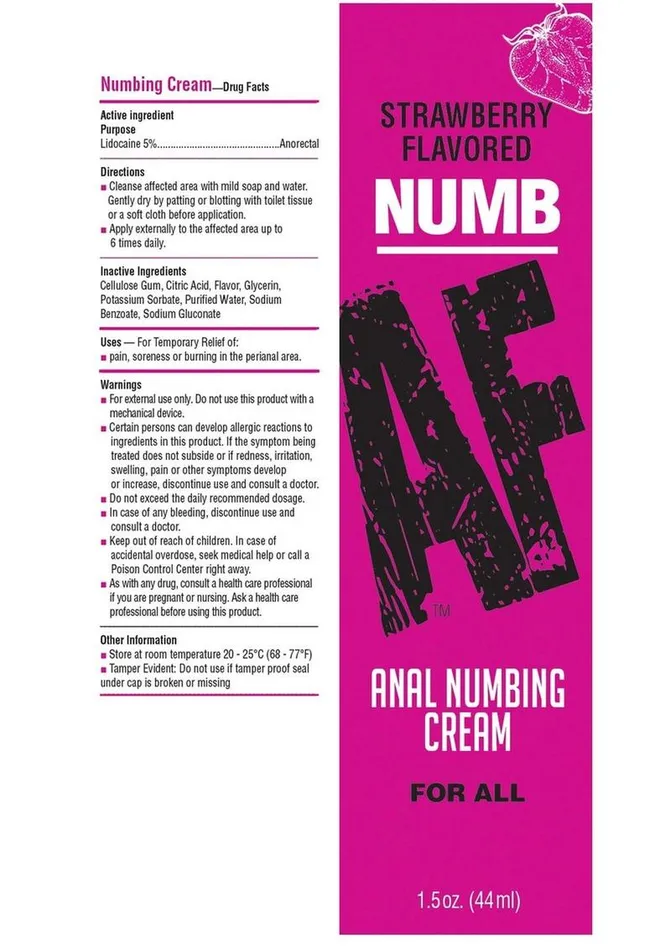 Numb AF Anal Numbing Flavored Cream Strawberry AF Anal
