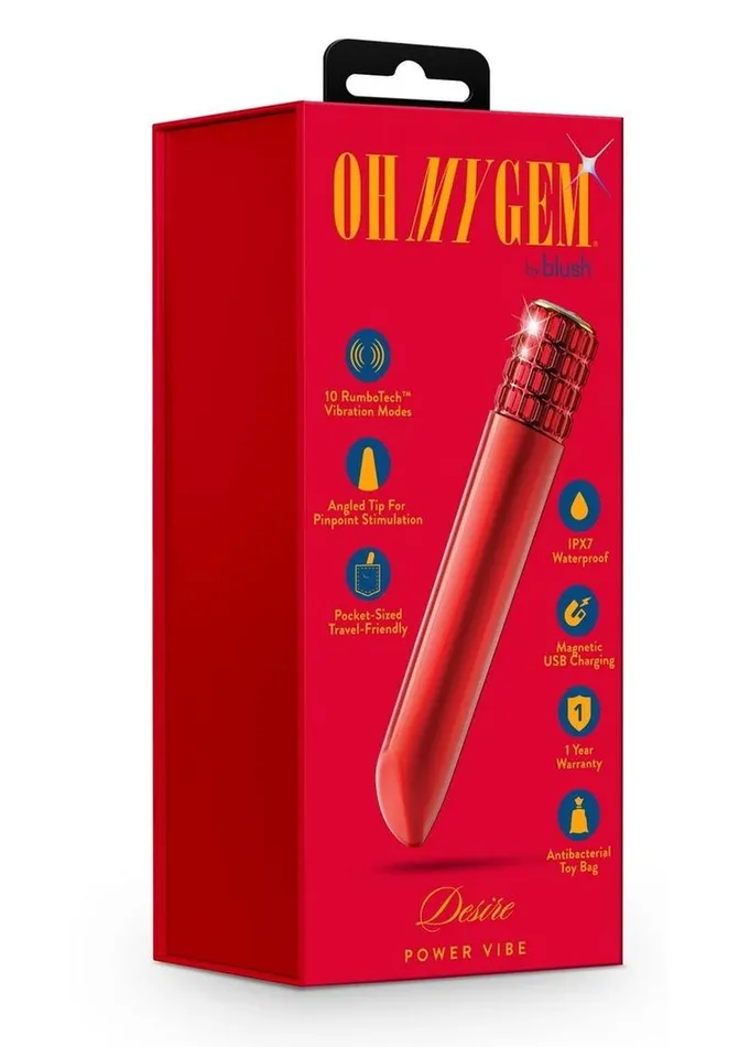 Oh My Gem Female Sex Toys Oh My Gem Desire Rechargeable Bullet Vibrator Ruby