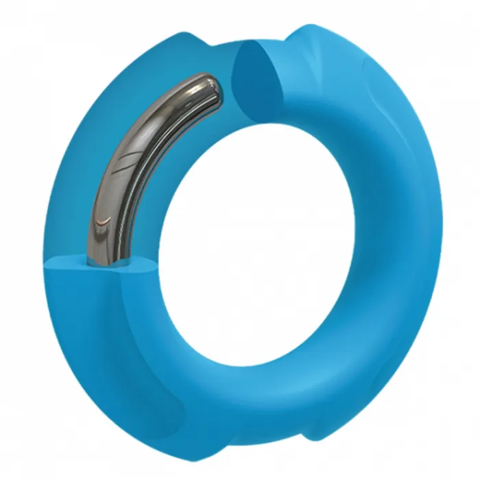 OptiMALE Male Sex Toys OptiMALE FlexiSteel Silicone Metal Core Cock Ring Blue 43mm