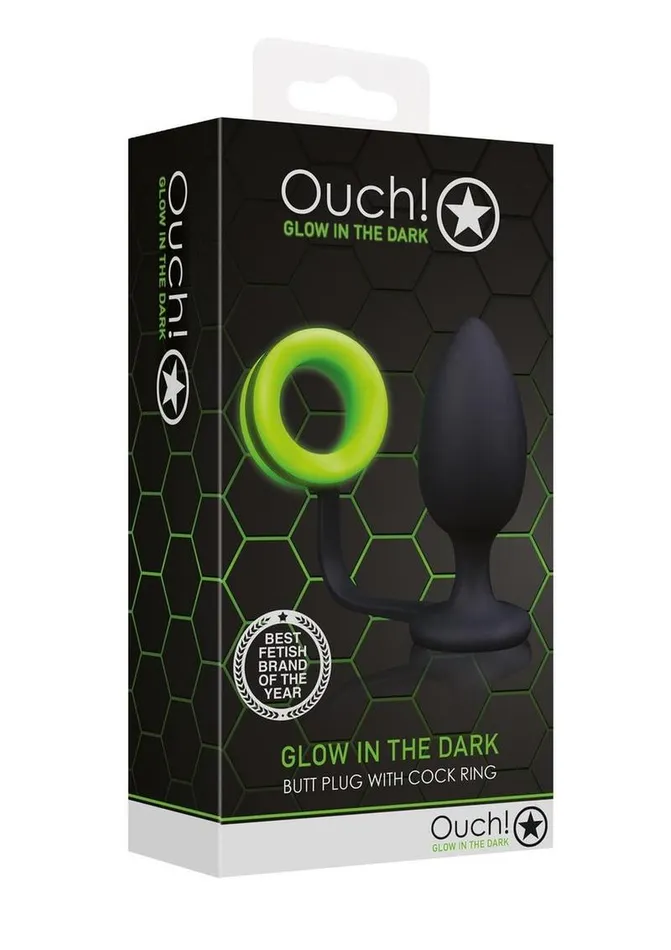 Ouch Butt Plug with Cock Ring Silicone Ouch Male Sex Toys
