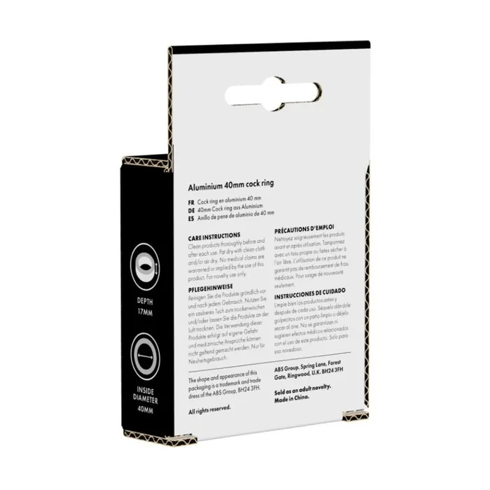 Prowler RED Aluminum Cock Ring 40mm Black Prowler RED Male Sex Toys
