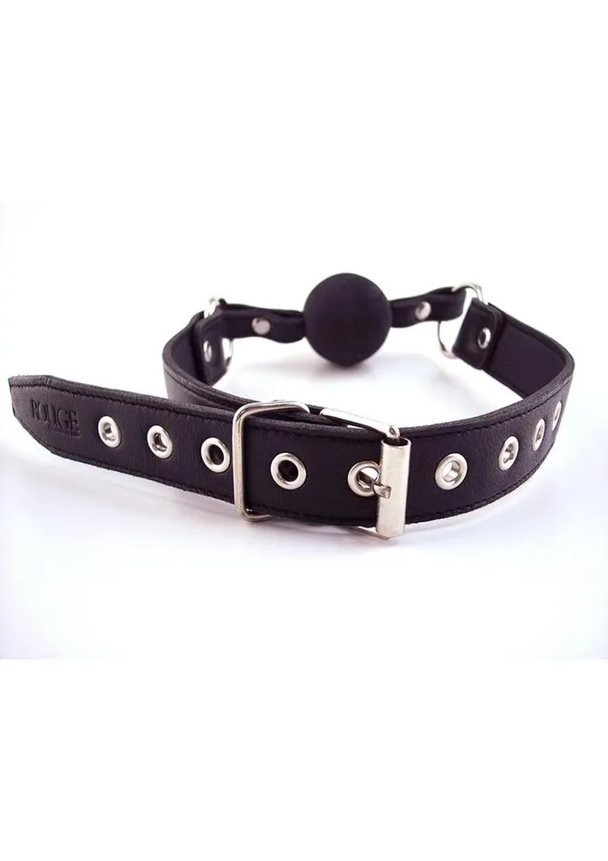 Rouge Couples Rouge Fetish Play Leather Adjustable Ball Gag with Metal Accents Rouge Couples Rouge Fetish Play Leather Adjustable Ball Gag with Metal Accents