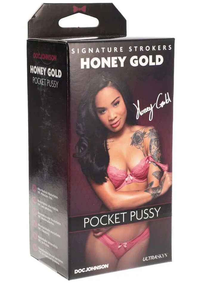 Signature Strokers Signature Strokers Honey Gold Ultraskyn Pocket Masturbator Pussy Male Sex Toys